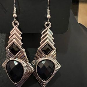 Silver and Black Earrings